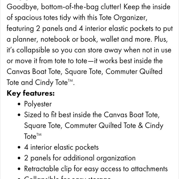 Thirty One Tote Organizer - Taupe EUC - Picture 4 of 8